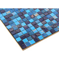 Chine usine bleu mixte Gold Line Hot - fondre mosaïque carrelage mural carrelage